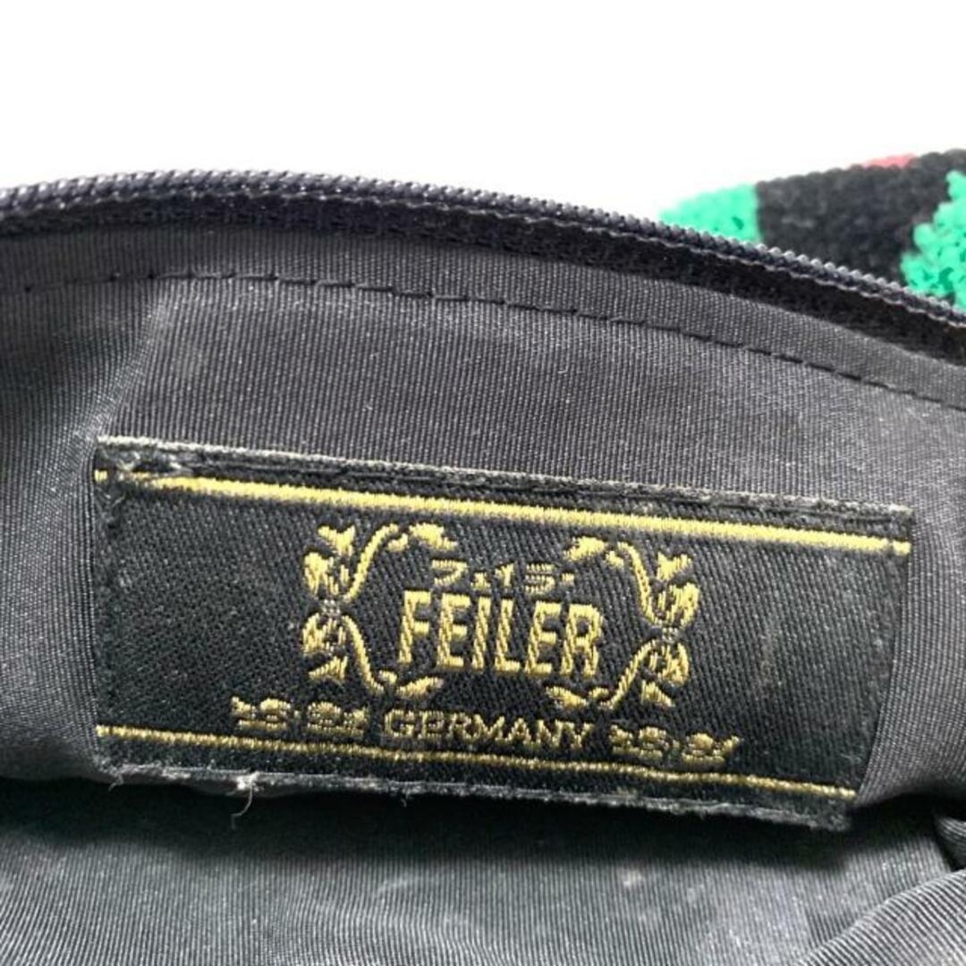 FEILER(フェイラー)のFEILER(フェイラー) ポーチ - 黒×レッド×マルチ 花柄 パイル レディースのファッション小物(ポーチ)の商品写真