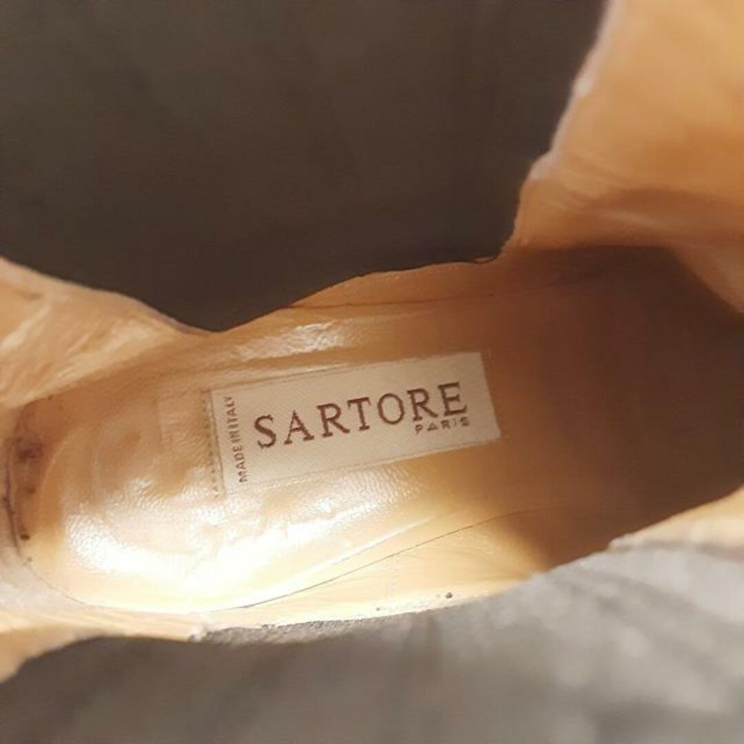 SARTORE(サルトル)のSARTORE(サルトル) ショートブーツ 37 レディース - 黒×ライトグレー アウトソール張替済 レザー×パイソン レディースの靴/シューズ(ブーツ)の商品写真