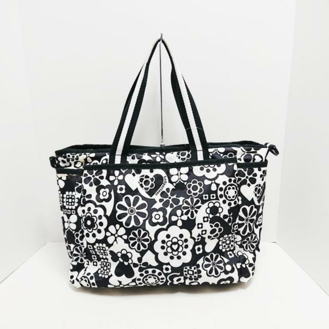 LeSportsac(レスポートサック)のLESPORTSAC(レスポートサック) ボストンバッグ - 黒×白 花柄/本体ロックなし レスポナイロン レディースのバッグ(ボストンバッグ)の商品写真