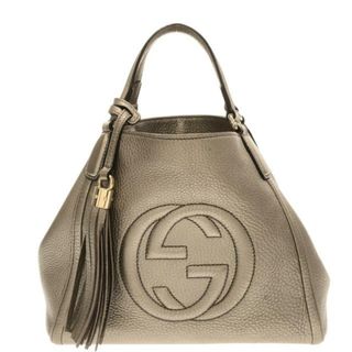 グッチ(Gucci)のGUCCI(グッチ) トートバッグ ソーホー 336751 シルバー レザー(トートバッグ)