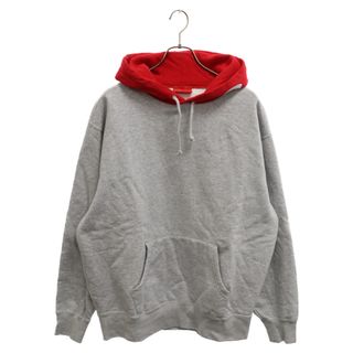 Supreme - SUPREME シュプリーム 21AW Contrast Hooded Sweatshirt コントラスト スウェットプルオーバー パーカー フーディ レッド/グレー