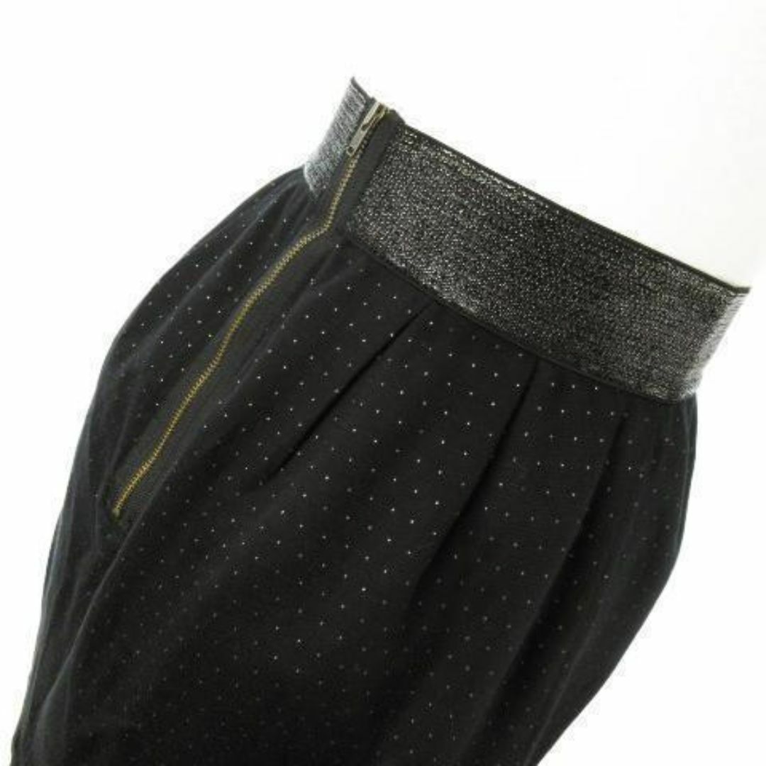 nano・universe(ナノユニバース)のナノユニバース ミニスカート ウエストゴム ドット 黒 230502AO6A レディースのスカート(ミニスカート)の商品写真