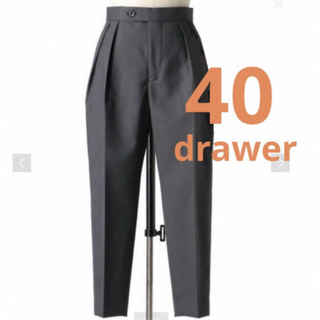 Drawer - 美品　ドゥロワー drawer ウールモヘアタックパンツ　グレー　40