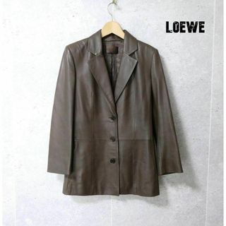 美品 LOEWE ラムレザー シングル 3B テーラードジャケット