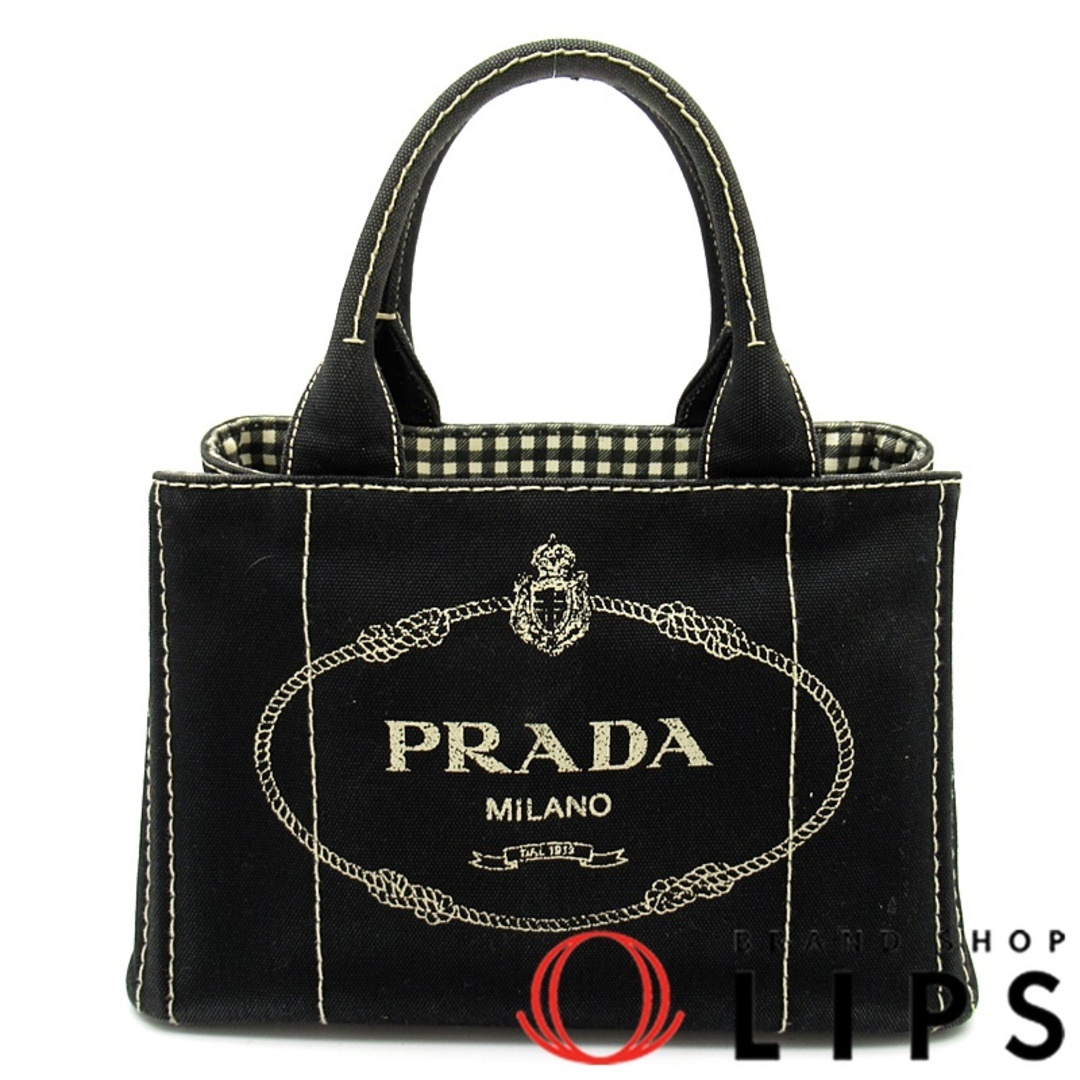 PRADA(プラダ)のプラダ カナパトートTPM  1BG439 キャンバス レディーストートバッグ
 ブラック(NERO)【中古】 レディースのバッグ(トートバッグ)の商品写真