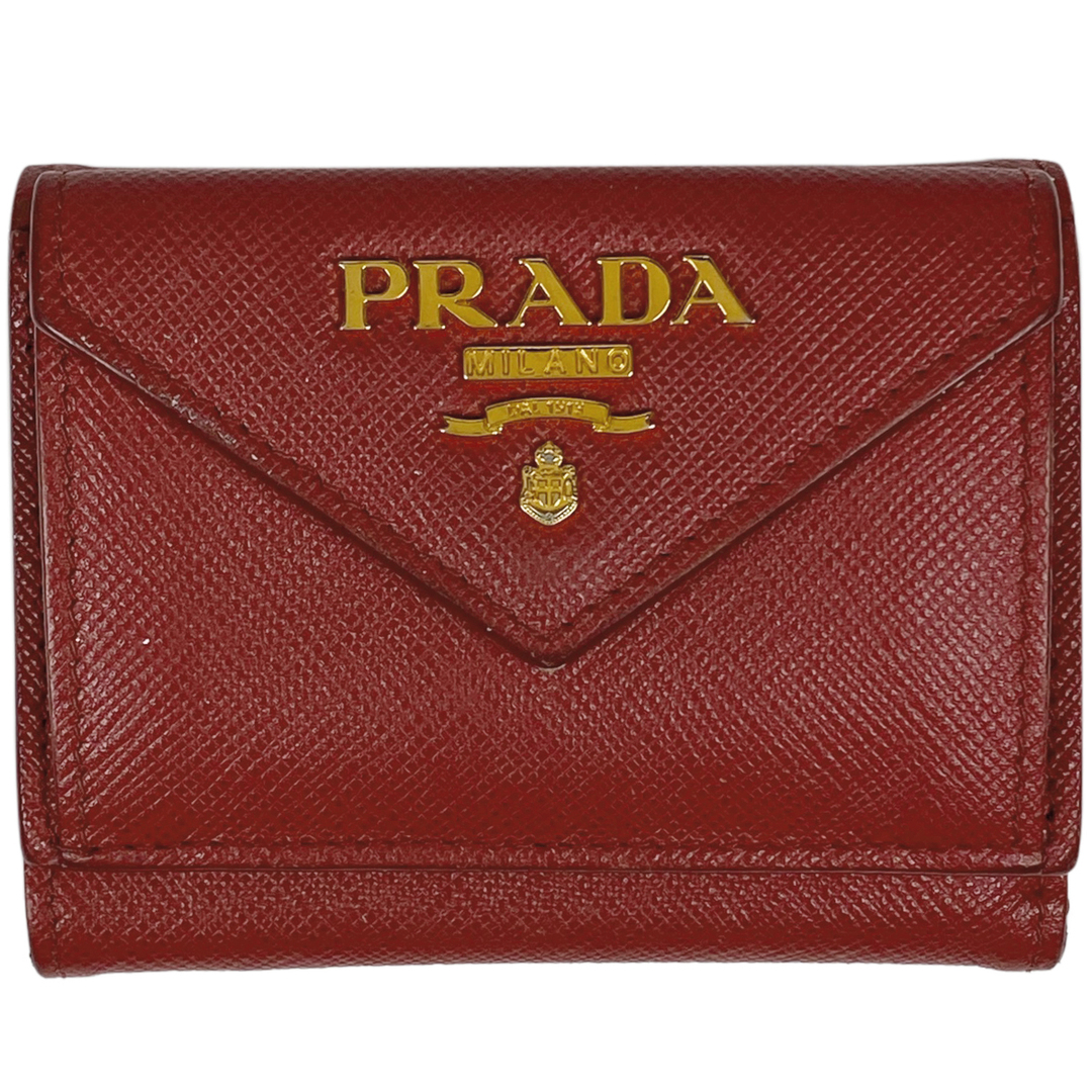 PRADA(プラダ)のプラダ ロゴ 三つ折り財布 レディース 【中古】 レディースのファッション小物(財布)の商品写真