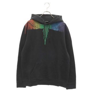 MARCELO BURLON マルセロバーロン フェザー プリント スウェット パーカー ブラック CMBB007S18630007