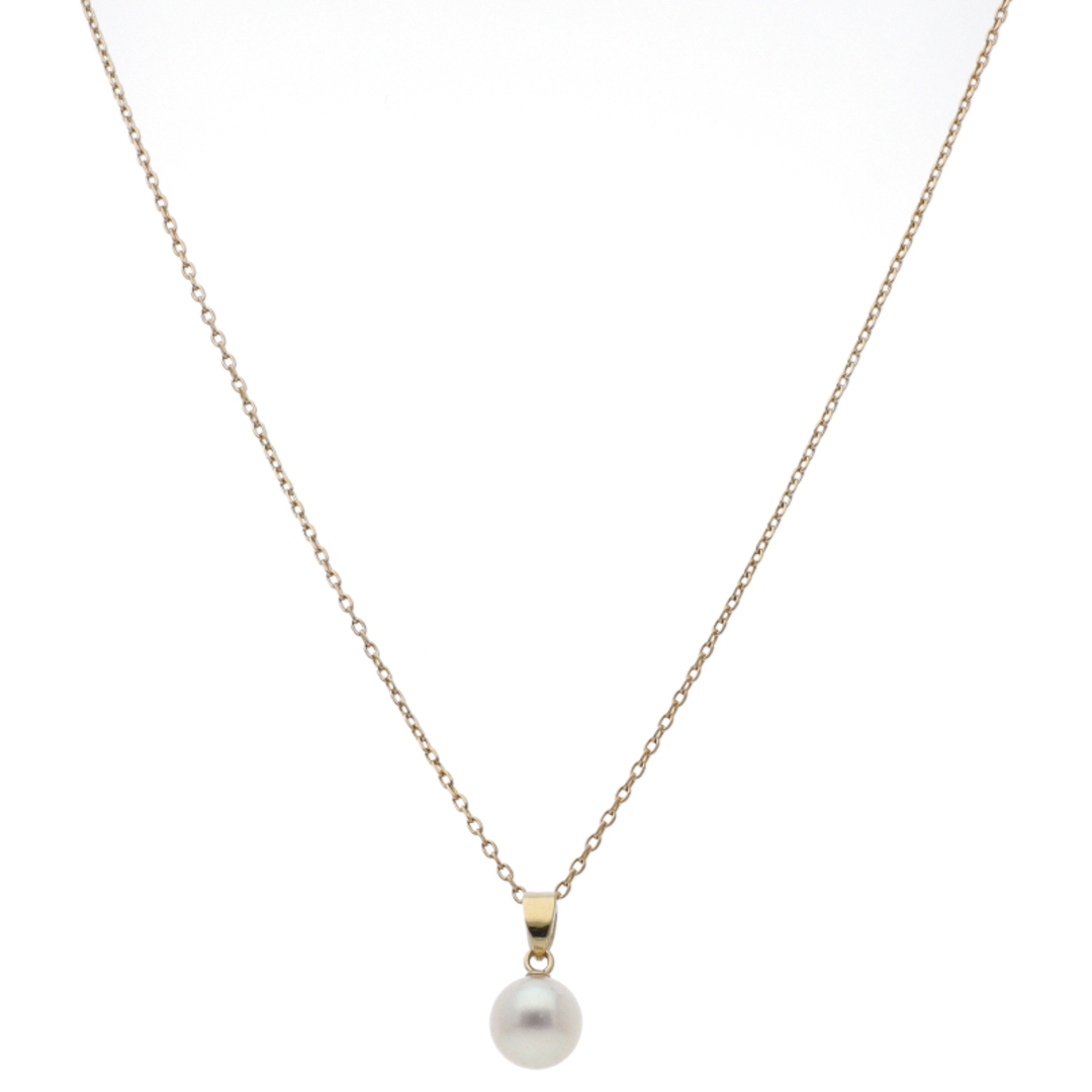 MIKIMOTO(ミキモト)のミキモト パールネックレス  P:約7.2mm(ヘッド(cm):縦1.0×横0.7×奥行0.7 チェーン:45cm) K14YG 仕上げ済 美品【中古】 レディースのアクセサリー(ネックレス)の商品写真