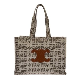 セリーヌ(celine)のCELINE(セリーヌ) トートバッグ ラージ カバ タイス 196762FEF.02NT オフホワイト×ダークブラウン×ブラウン(タン) 全面CELINEテキスタイル キャンバス×レザー(トートバッグ)