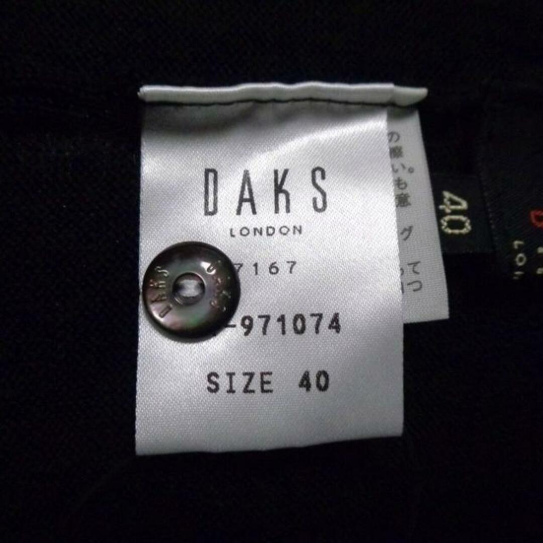 DAKS(ダックス)のDAKS(ダックス) カーディガン サイズ40 L レディース - 黒×グレーベージュ 半袖/刺繍 レディースのトップス(カーディガン)の商品写真