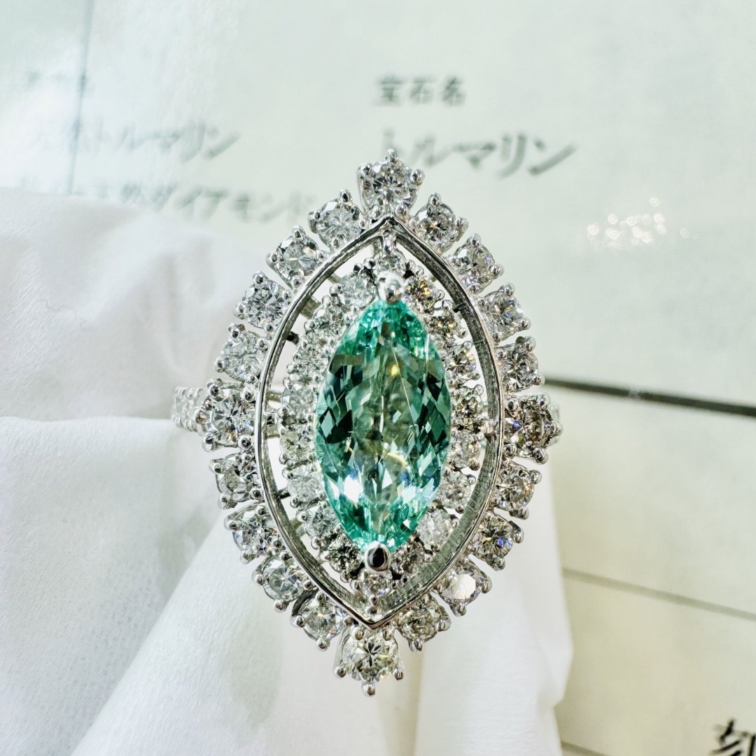 トルマリン☆PTトルマリンリング TL:0.90ct D:0.85ct レディースのアクセサリー(リング(指輪))の商品写真