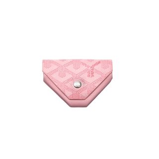 ゴヤール(GOYARD)のGOYARD ゴヤール コインケース 小銭入れ ヘリンボーン柄 ピンク レザー PVC シルバー金具 良品 中古 61774(コインケース)