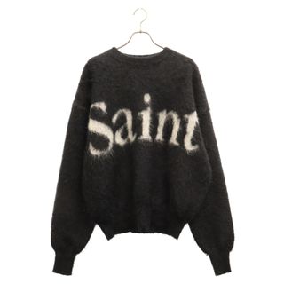 SAINT MICHAEL セントマイケル 23AW CRW NECK KNIT フロントロゴ クルーネックニット セーター ブラック SM-A23-000-042