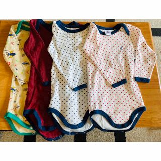 プチバトー　PETIT BATEAU  キルティ 長袖ボディ　70 74 セット