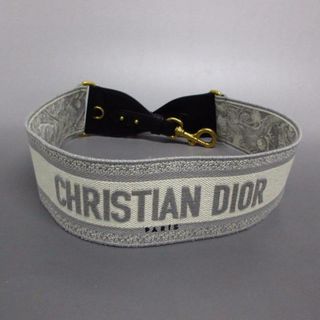 クリスチャンディオール(Christian Dior)のDIOR/ChristianDior(ディオール/クリスチャンディオール) ショルダーストラップ アイボリー×グレー×マルチ エンブロイダリー ジャガード×レザー×金属素材(その他)