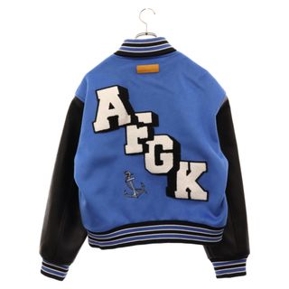 A FEW GOOD KIDS アフュー グッド キッズ SHORT JACKET バックロゴプリントスタジアムジャケット ブルー(スタジャン)