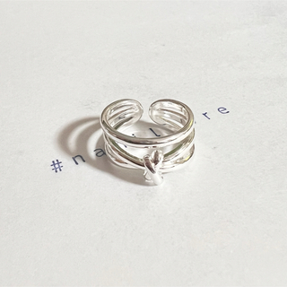 シルバーリング 925 銀 トリプルライン 結び目 インフィニティ 韓国 指輪⑤(リング(指輪))