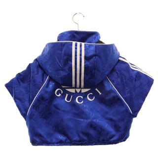 Gucci - GUCCI グッチ ×adidas GG Trefoil Nylon Cropped Jacket×アディダス GG トレフォイルロゴ クロップド ジップアップナイロンジャケット レディース ブルー 714856 ZALFR