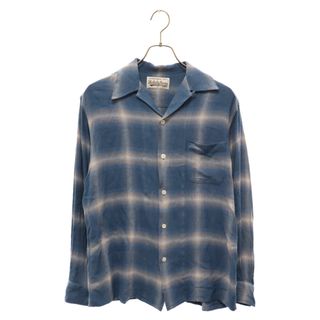 ワコマリア(WACKO MARIA)のWACKO MARIA ワコマリア RAYON OPEN COLLAR OMBRE CHECK L/S SHIRT レーヨンオープンカラー オンブレチェック長袖シャツ ブルー(シャツ)