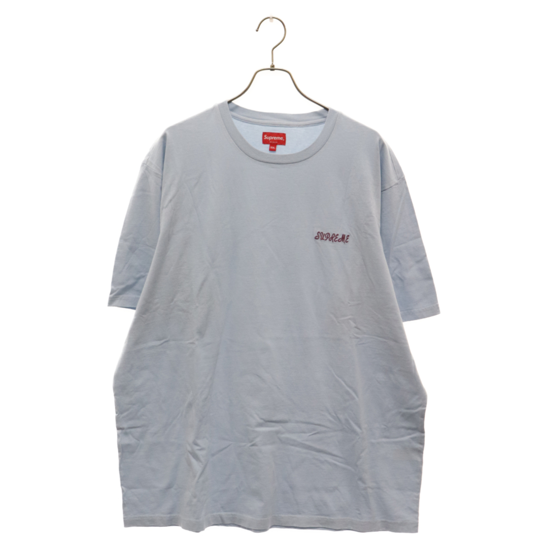 Supreme(シュプリーム)のSUPREME シュプリーム 23SS Washed Script S/S Top ウォッシュドスクリプト ロゴ刺繍 半袖Tシャツ カットソー ブルー メンズのトップス(Tシャツ/カットソー(半袖/袖なし))の商品写真