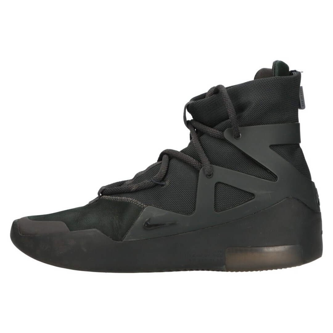 NIKE(ナイキ)のNIKE ナイキ ×FEAR OF GOD AIR FEAR OF GOD 1TRIPLE BLACK AR4237-005 エアフィアオブゴッド1 トリプルブラック ハイカットスニーカー ブラック US8/26.0cm メンズの靴/シューズ(スニーカー)の商品写真