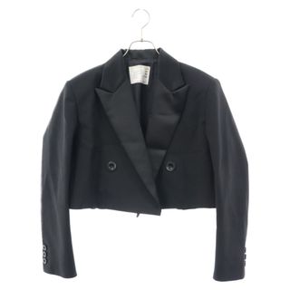 サカイ(sacai)のSacai サカイ 23SS Suiting Cropped Jacket ピークドラペル ダブルブレスト クロップドジャケット ブラック 23-06442(テーラードジャケット)