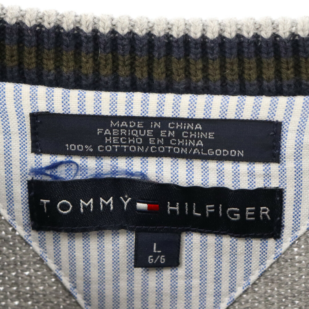 TOMMY HILFIGER(トミーヒルフィガー)のTOMMY HILFIGER トミーヒルフィガー ロゴ刺繍 コットンニット セーター グレー メンズのトップス(ニット/セーター)の商品写真