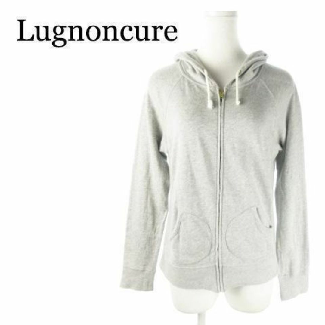 Lugnoncure(ルノンキュール)のルノンキュール ジップアップパーカー 薄手 グレー 230526AO15A レディースのトップス(パーカー)の商品写真