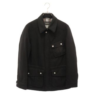 BURBERRY BLACK LABEL - BURBERRY BLACK LABEL バーバリー ブラックレーベル WOOL ZIP ウール ジップメルトンジャケット ブラック BMP88-726-09