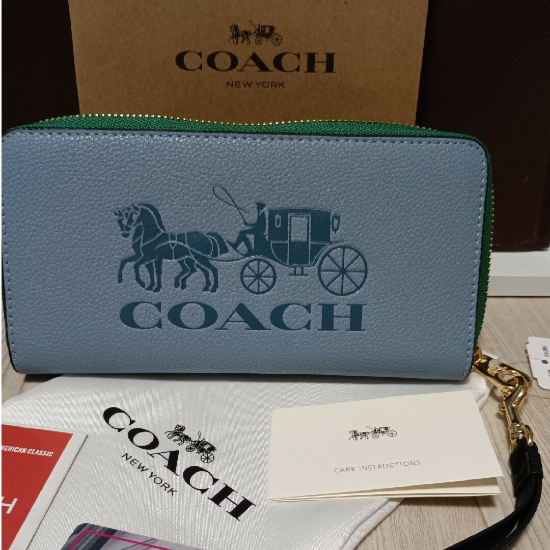 COACH(コーチ)のCOACH  ロゴ馬車 長財布  ブルーグレー メンズのファッション小物(長財布)の商品写真