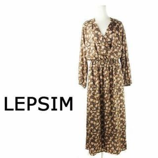 LEPSIM - レプシィム カシュクールロングワンピース 花柄 M 茶 230526CK1A