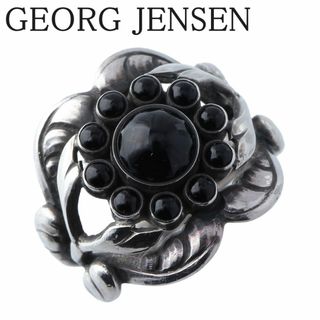 ジョージジェンセン(Georg Jensen)のジョージジェンセン #10 オニキス リング フラワー 10号 シルバー 925 DENMARK GEORG JENSEN【16264】(リング(指輪))