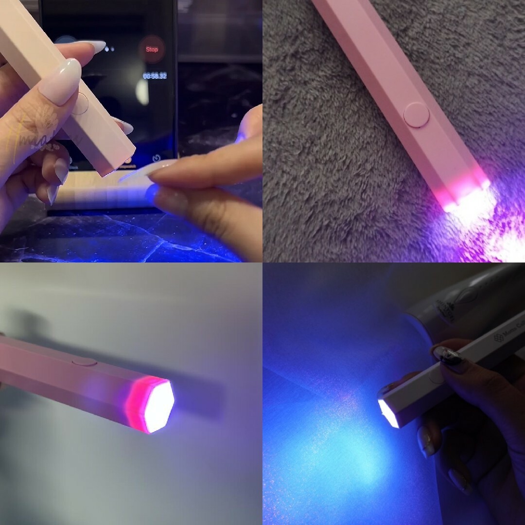 ハンディ LED & UV 充電式 ホワイト ネイルライト コードレス コスメ/美容のネイル(ネイル用品)の商品写真