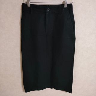 マーガレットハウエル(MARGARET HOWELL)のMARGARET HOWELL COTTON LINEN TWILL 578-2132007 サイズ2 ロングスカート ブラック レディース マーガレットハウエル【中古】4-0315M△(ロングスカート)