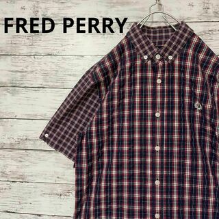 フレッドペリー(FRED PERRY)のFRED PERRY チェック半袖シャツ ロゴ 刺繍 ボタンダウン 定番(シャツ)