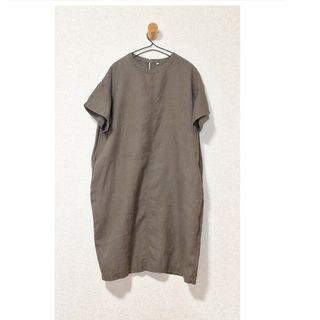 MUJI (無印良品) - 【無印良品】リネンワンピース  半袖  Lサイズ(ゆったり)