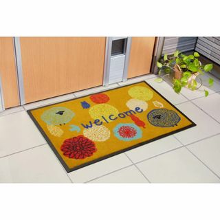 【色: オレンジ】イケヒコ 玄関マット フォレスタ オレンジ 約47×75cm (ラグ)