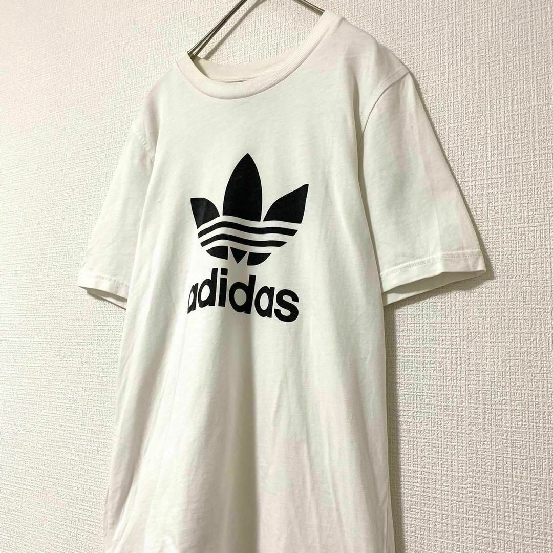 adidas(アディダス)のTシャツ 半袖 アディダス センターロゴ トレフォイル XS 白 綿 メンズのトップス(Tシャツ/カットソー(半袖/袖なし))の商品写真