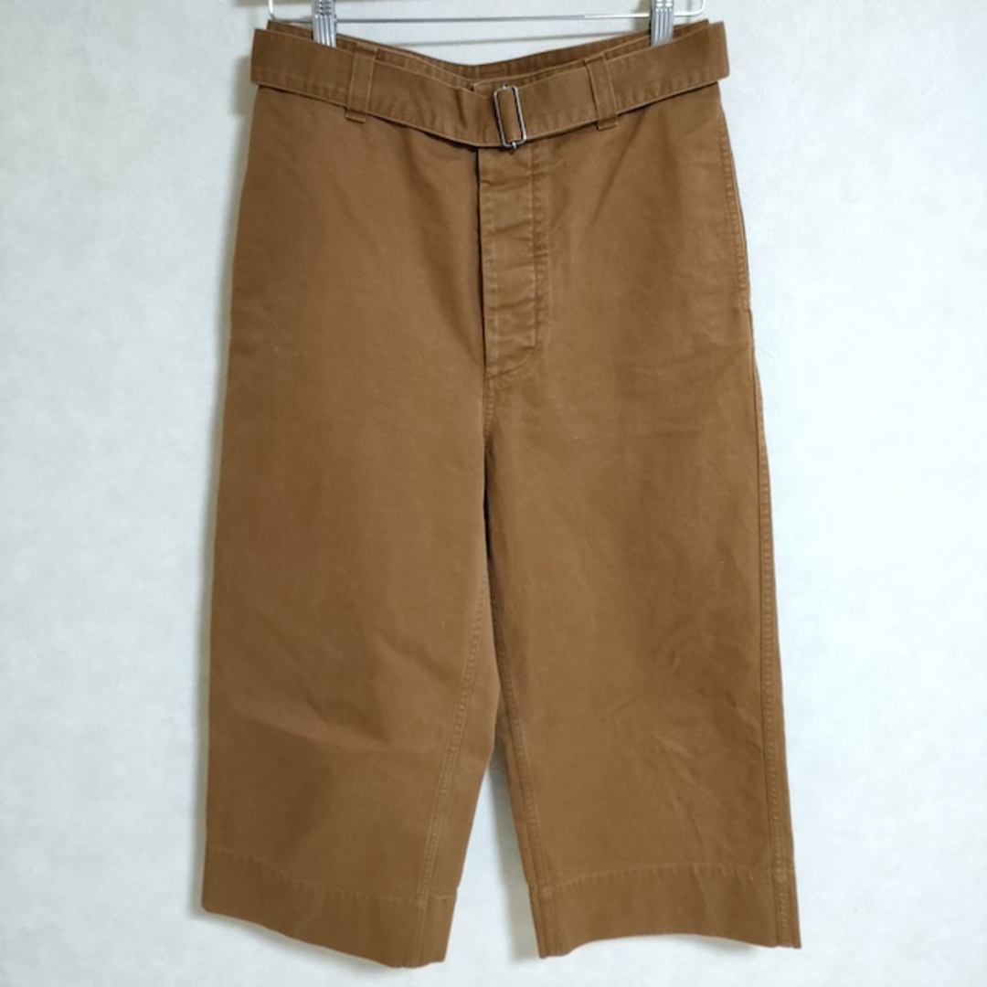 MHL.(エムエイチエル)のMHL. 595-1143500 WASHED COTTON DRILL クロップド トラウザー サイズ1 チノパンツ 2020 ブラウン レディース エムエイチエル【中古】4-0315G△ レディースのパンツ(チノパン)の商品写真