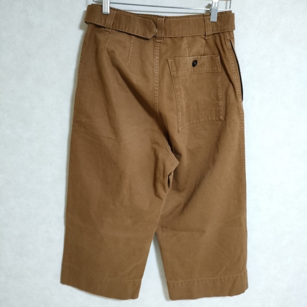 MHL.(エムエイチエル)のMHL. 595-1143500 WASHED COTTON DRILL クロップド トラウザー サイズ1 チノパンツ 2020 ブラウン レディース エムエイチエル【中古】4-0315G△ レディースのパンツ(チノパン)の商品写真