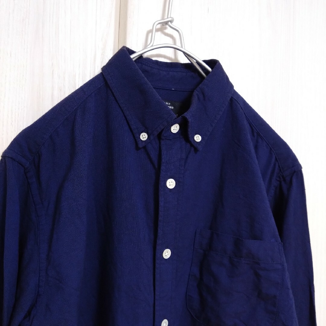 RAGEBLUE(レイジブルー)のシャツ　メンズ　長袖　無地　ボタンダウン　ブルー　キレイ　シンプル　定番　綿 メンズのトップス(シャツ)の商品写真