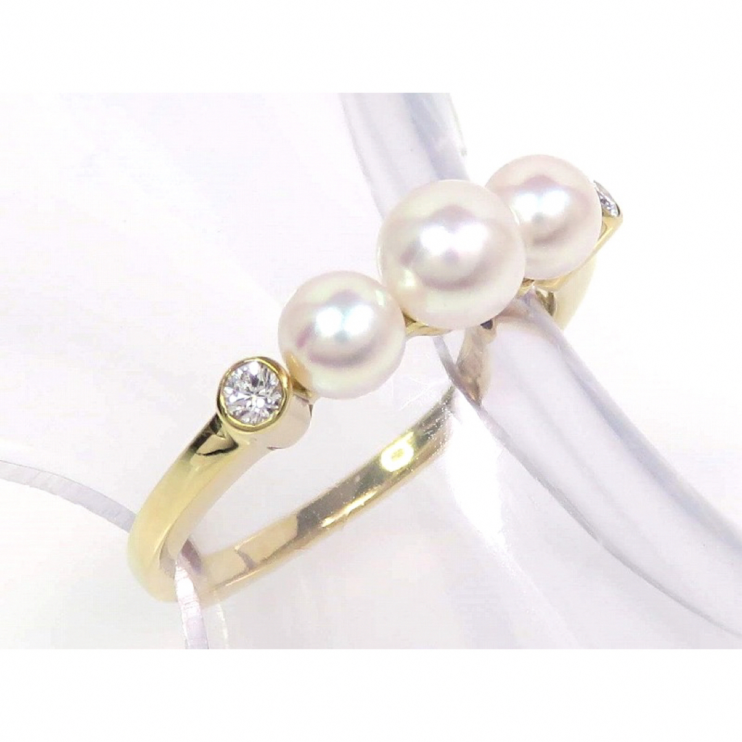 MIKIMOTO(ミキモト)のMIKIMOTO ミキモト K18 パール ダイヤモンド リング ゴールド レディースのアクセサリー(リング(指輪))の商品写真