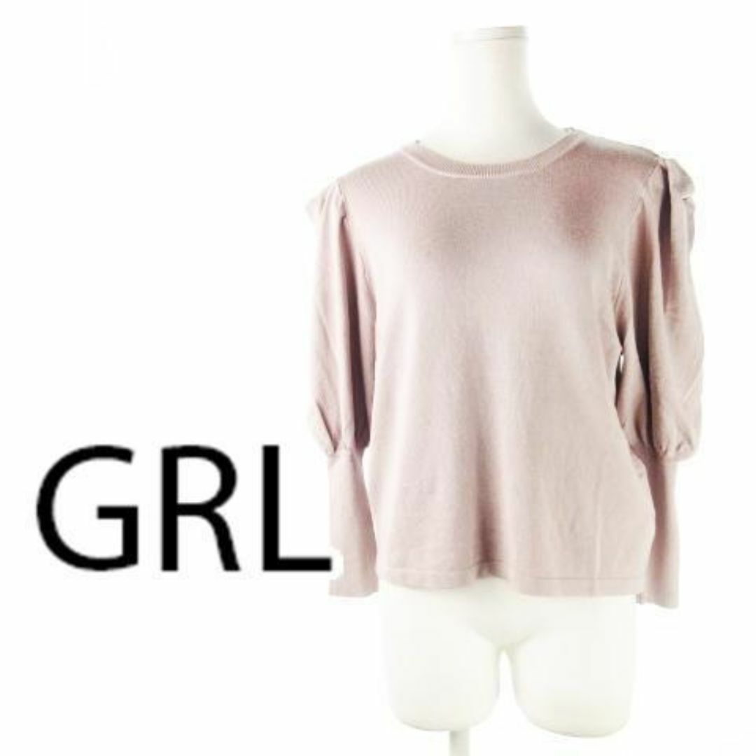 GRL(グレイル)のGRL ボリュームスリーブニットソー F ダスティピンク 230529CK13A レディースのトップス(ニット/セーター)の商品写真