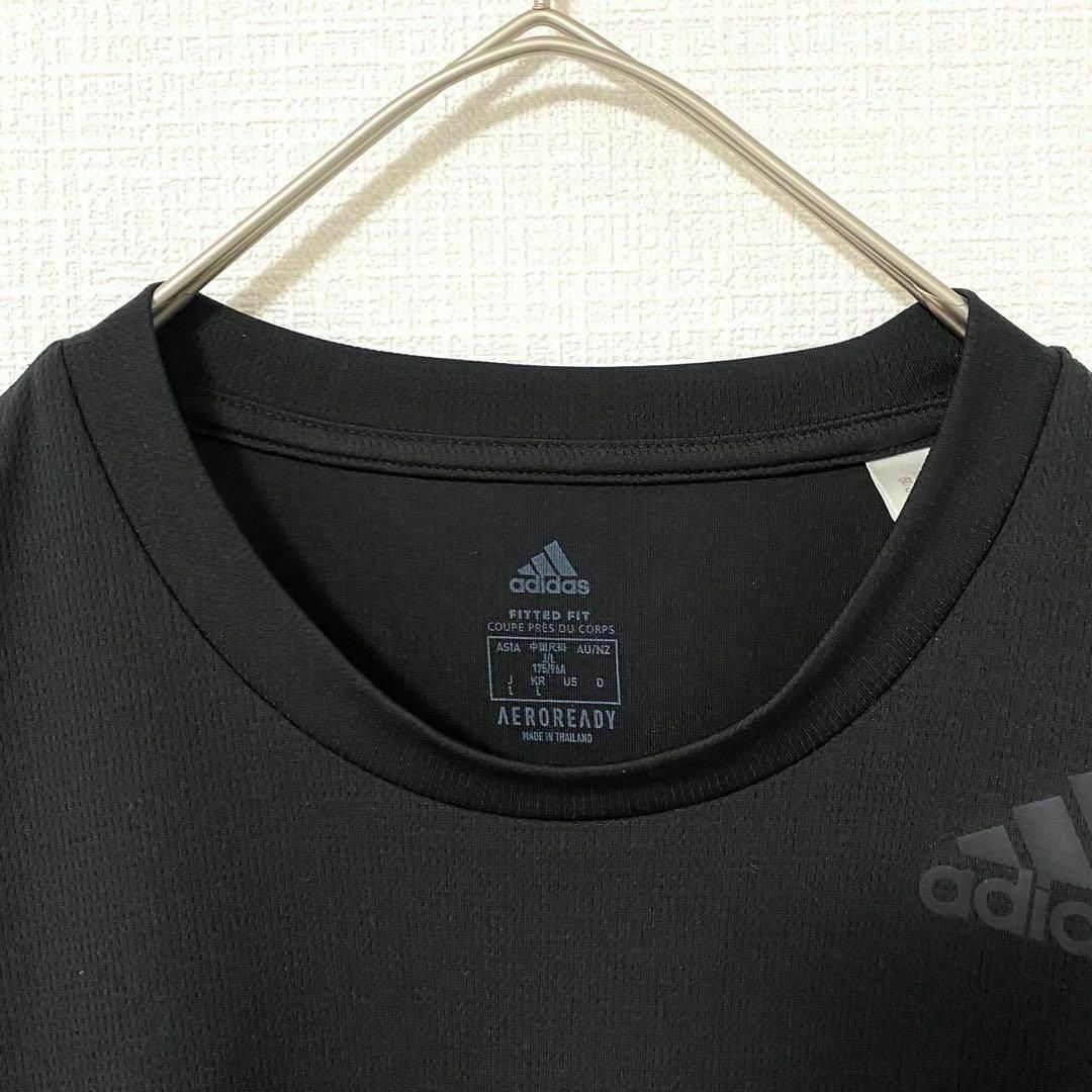 adidas(アディダス)のTシャツ アディダス パフォーマンスロゴ スリーライン L ブラック メンズのトップス(Tシャツ/カットソー(半袖/袖なし))の商品写真