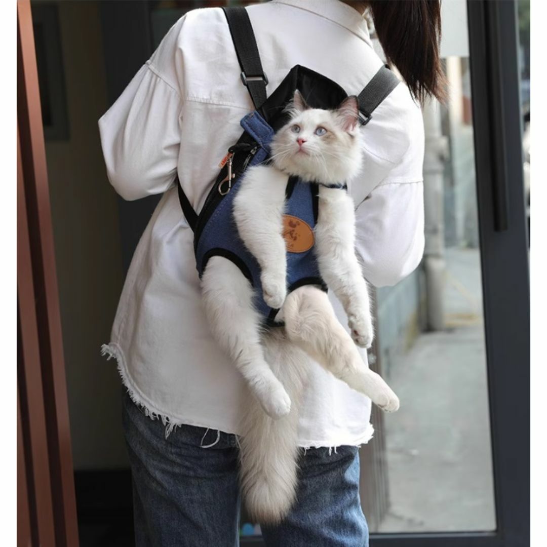✨即OK✨L✨ 青 ブルー 猫用 小型犬用 抱っこ紐 ペットキャリー　スリング その他のペット用品(猫)の商品写真