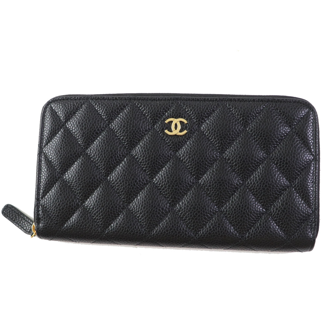 CHANEL(シャネル)の未使用品◎CHANEL シャネル AP0242 タイムレス クラシック  レザー ロングジップウォレット／長財布 ブラック ゴールド金具 箱・保存袋付き スペイン製 レディース レディースのファッション小物(財布)の商品写真