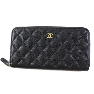 シャネル(CHANEL)の未使用品◎CHANEL シャネル AP0242 タイムレス クラシック  レザー ロングジップウォレット／長財布 ブラック ゴールド金具 箱・保存袋付き スペイン製 レディース(財布)