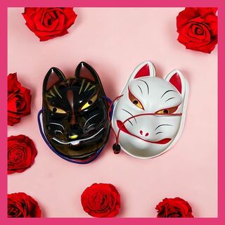 ②結婚式コスプレ余興イベントキツネお祭りハロウィン日本の伝統 狐お面仮面仮装