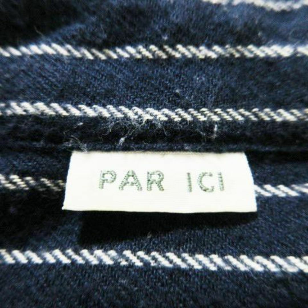 PAR ICI(パーリッシィ)のパーリッシィ 長袖シャツ ソフトコットン ストライプ 紺 230530AH10A レディースのトップス(シャツ/ブラウス(長袖/七分))の商品写真