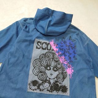 スカラー(ScoLar)の完売品　スカラー　デニムブルゾン　スカラーちゃん　蝶柄アップリケ 　ゆったり(ブルゾン)